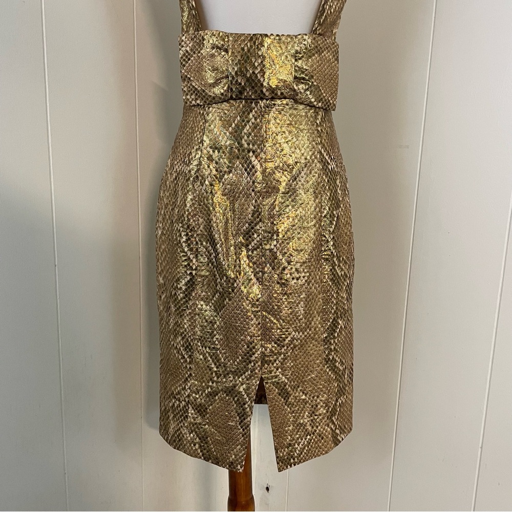 Tracy Reese Silk Metallic Dress Women’s 6 Sleeveless Scoop Neck Sheath Glam - Picture 5 of 10